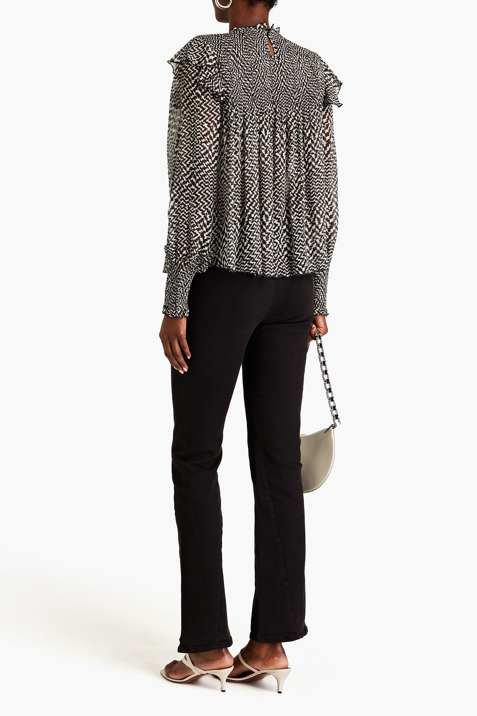 Rag & Bone Hoch Sitzende Bootcut-jeans In Black