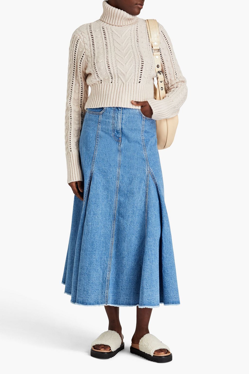 RAG & BONE ケーブルニット ウール&コットン&アルパカ混 タートルネックセーター