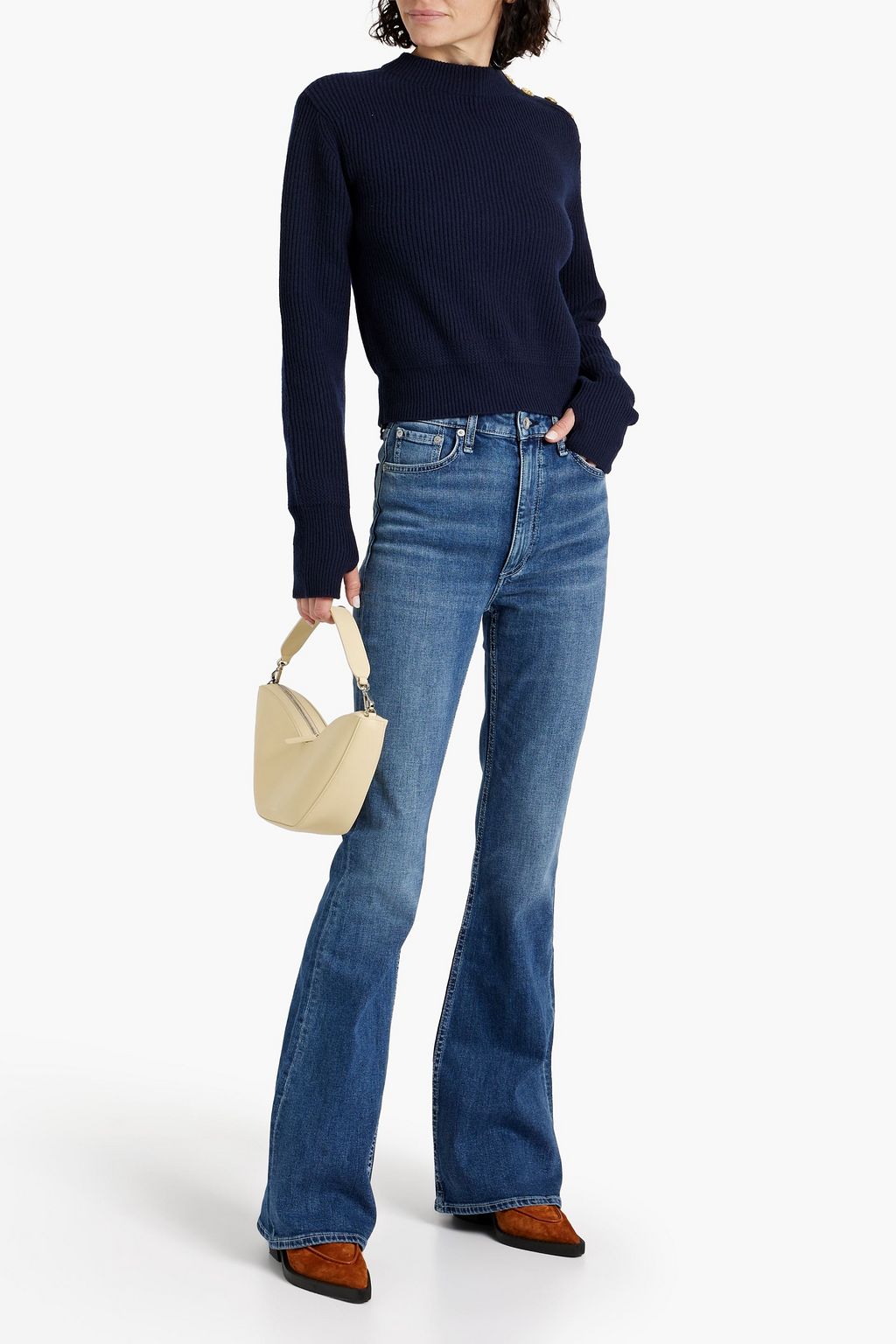 RAG & BONE جينز «كاسي» بخصر عالٍ وحواف واسعة