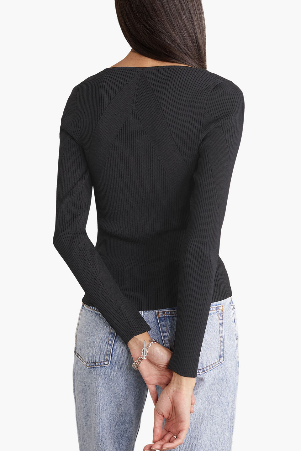 Shop Rag & Bone Asher Ribbed-knit Top In Black