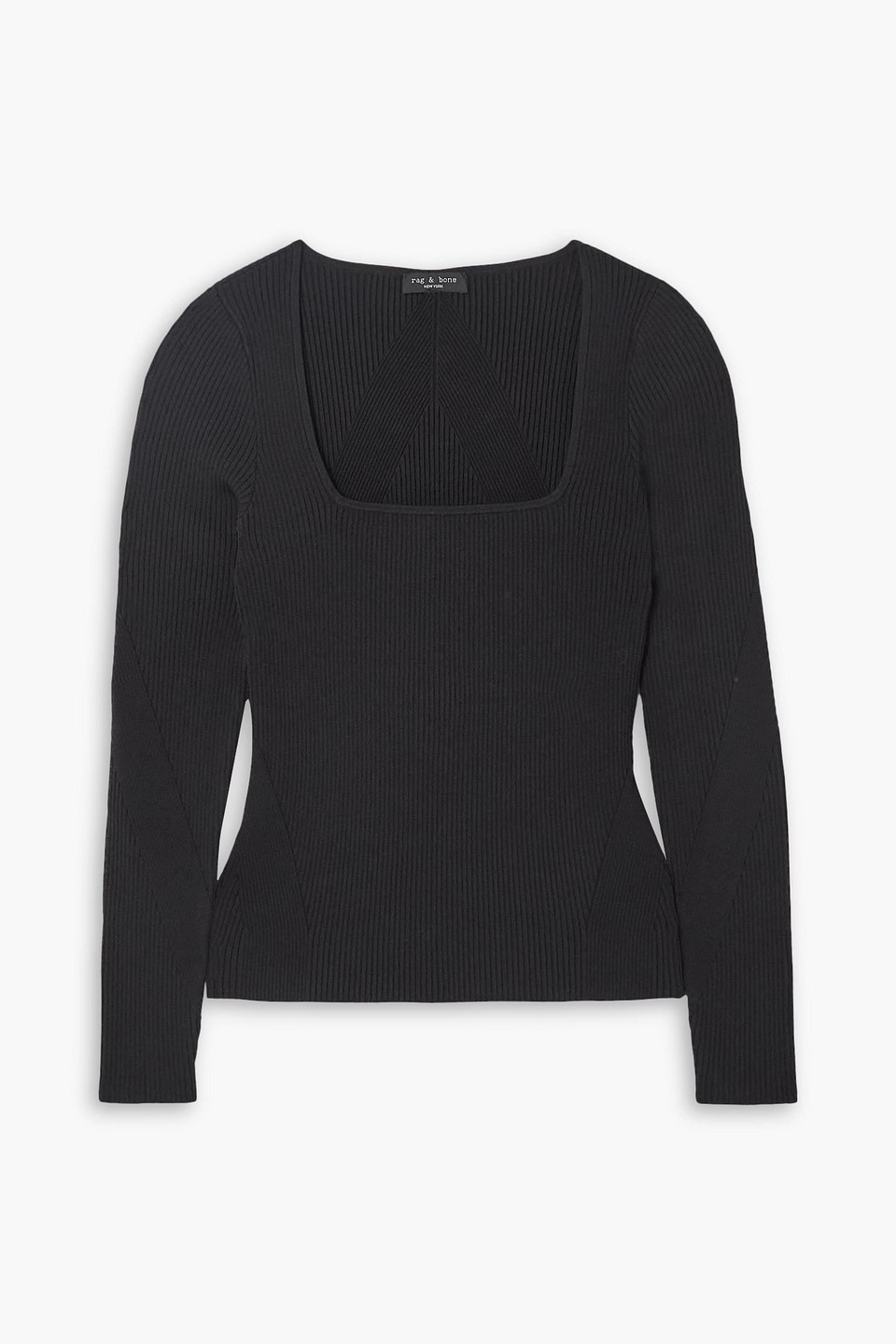 Rag & Bone Asher Ribbed-knit Jumper In Black