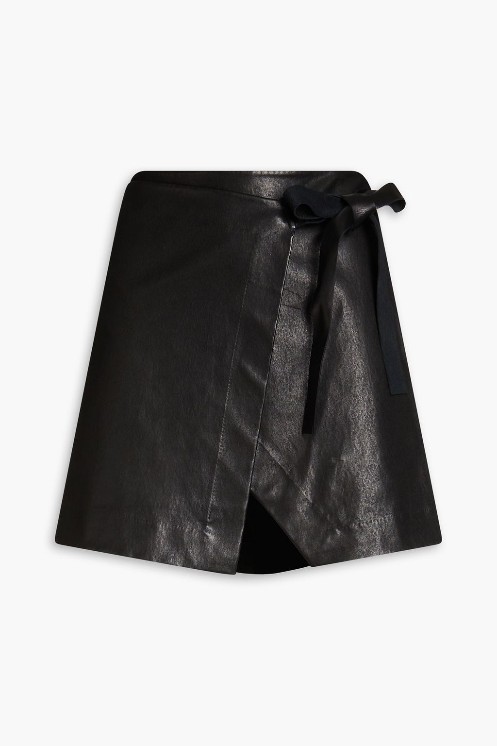 James leather mini wrap skirt black US 00