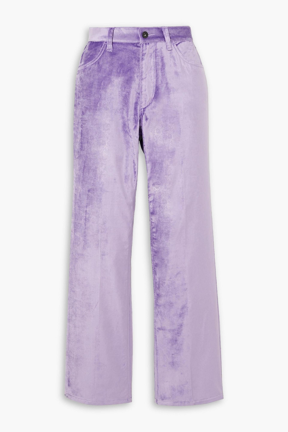 Rag & Bone Jacey Cotton-blend Velvet Wide-leg Pants In Lavender
