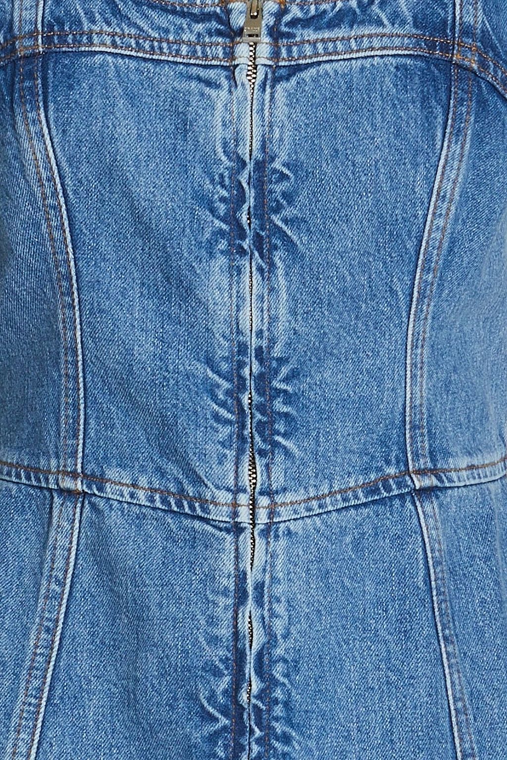FRAME Faded denim mini dress