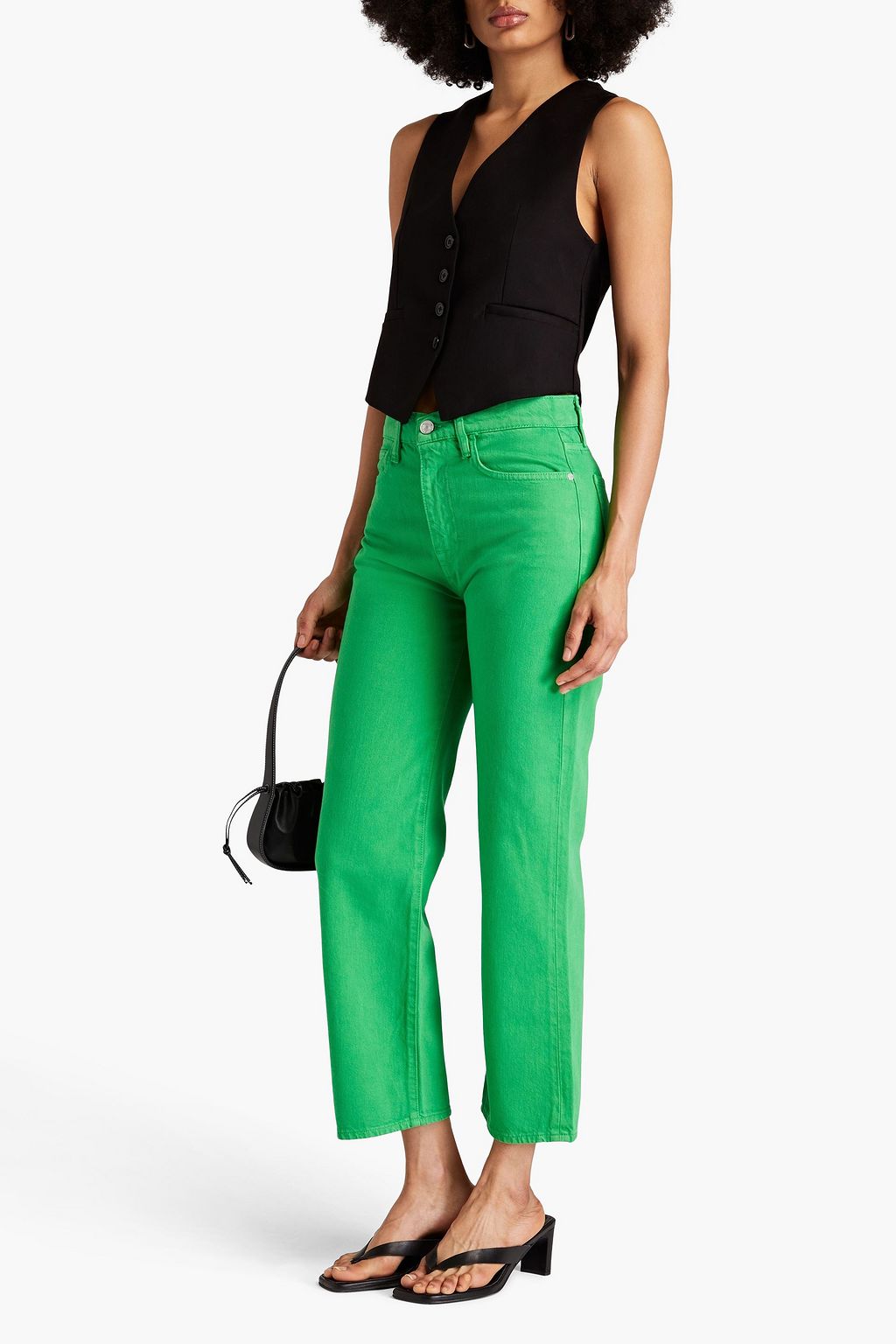 FRAME Le Jane cropped high-rise straight-leg jeans | THE OUTNET