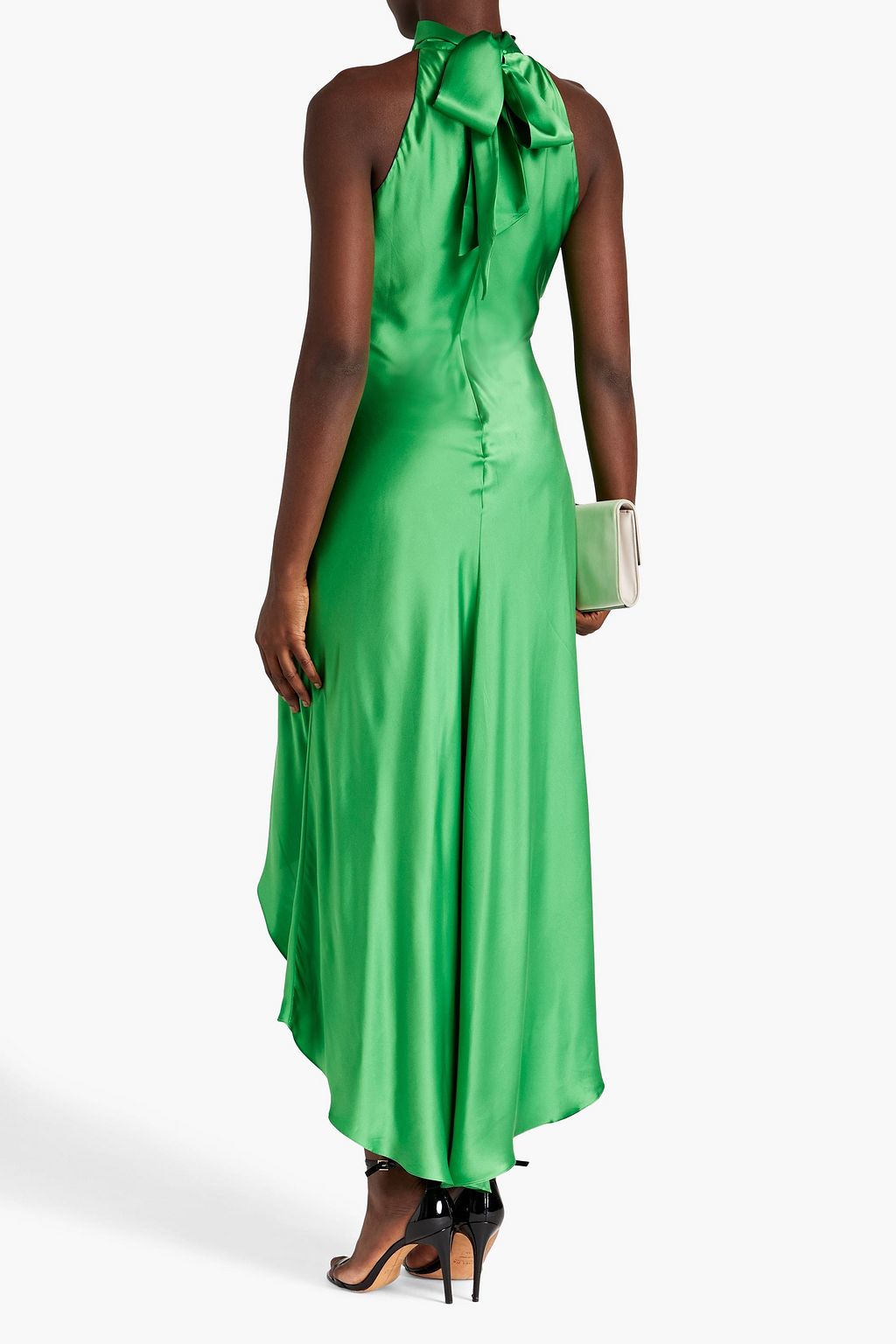 FRAME Silk-charmeuse halterneck maxi dress
