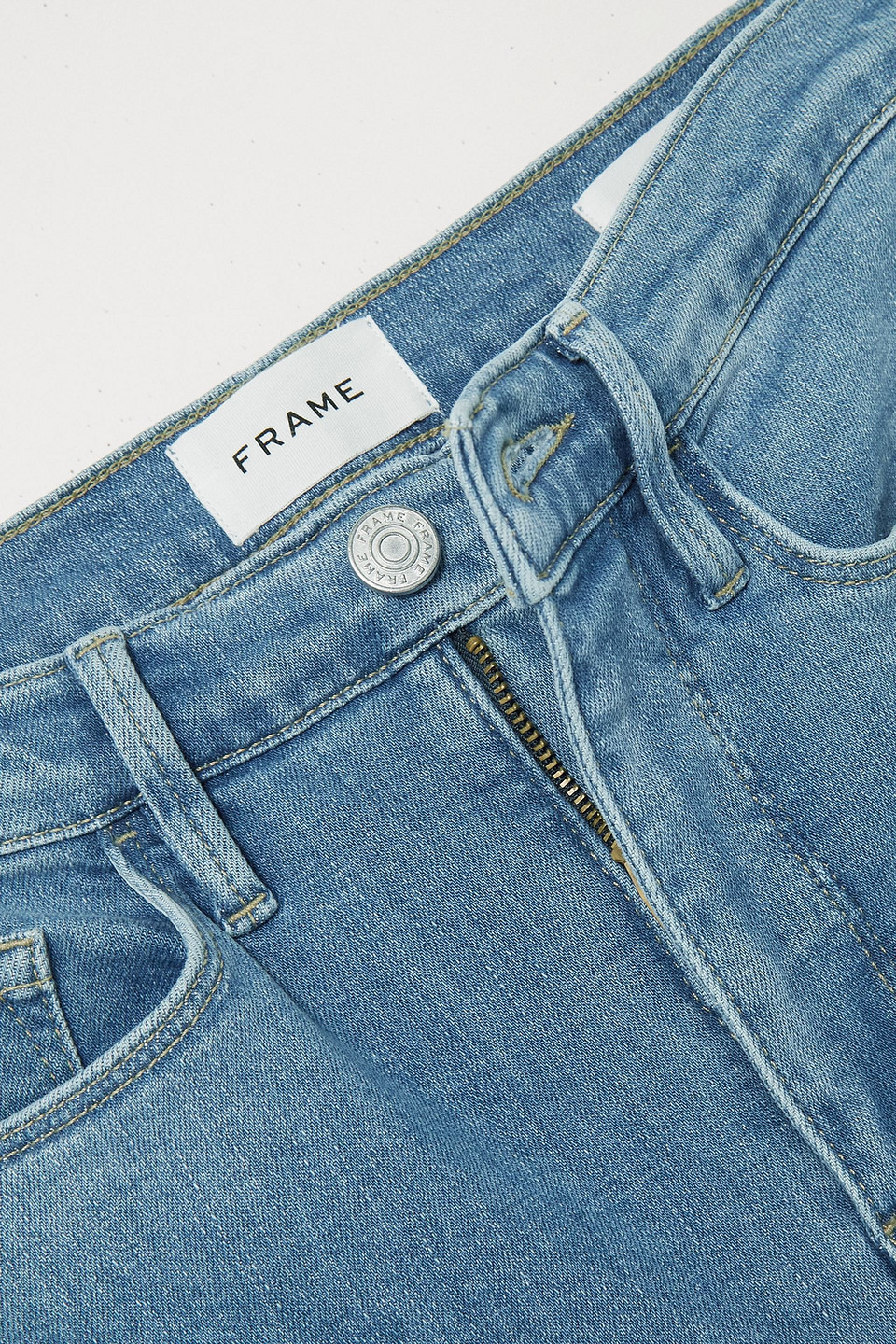 Frame Le Sylvie Cropped High-rise Skinny Jeans In Light Denim