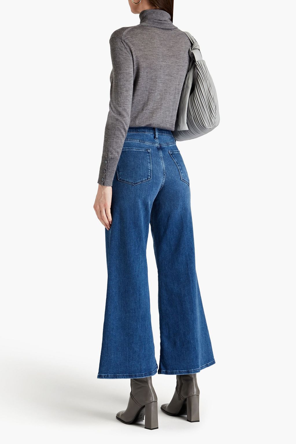 FRAME Le Palazzo Crop high-rise wide-leg jeans