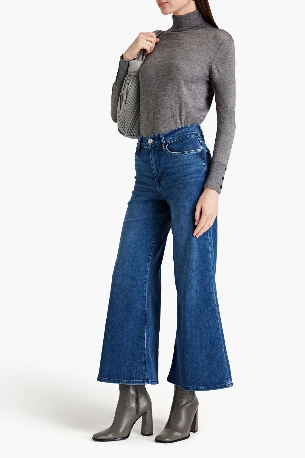 FRAME Le Palazzo Crop high-rise wide-leg jeans
