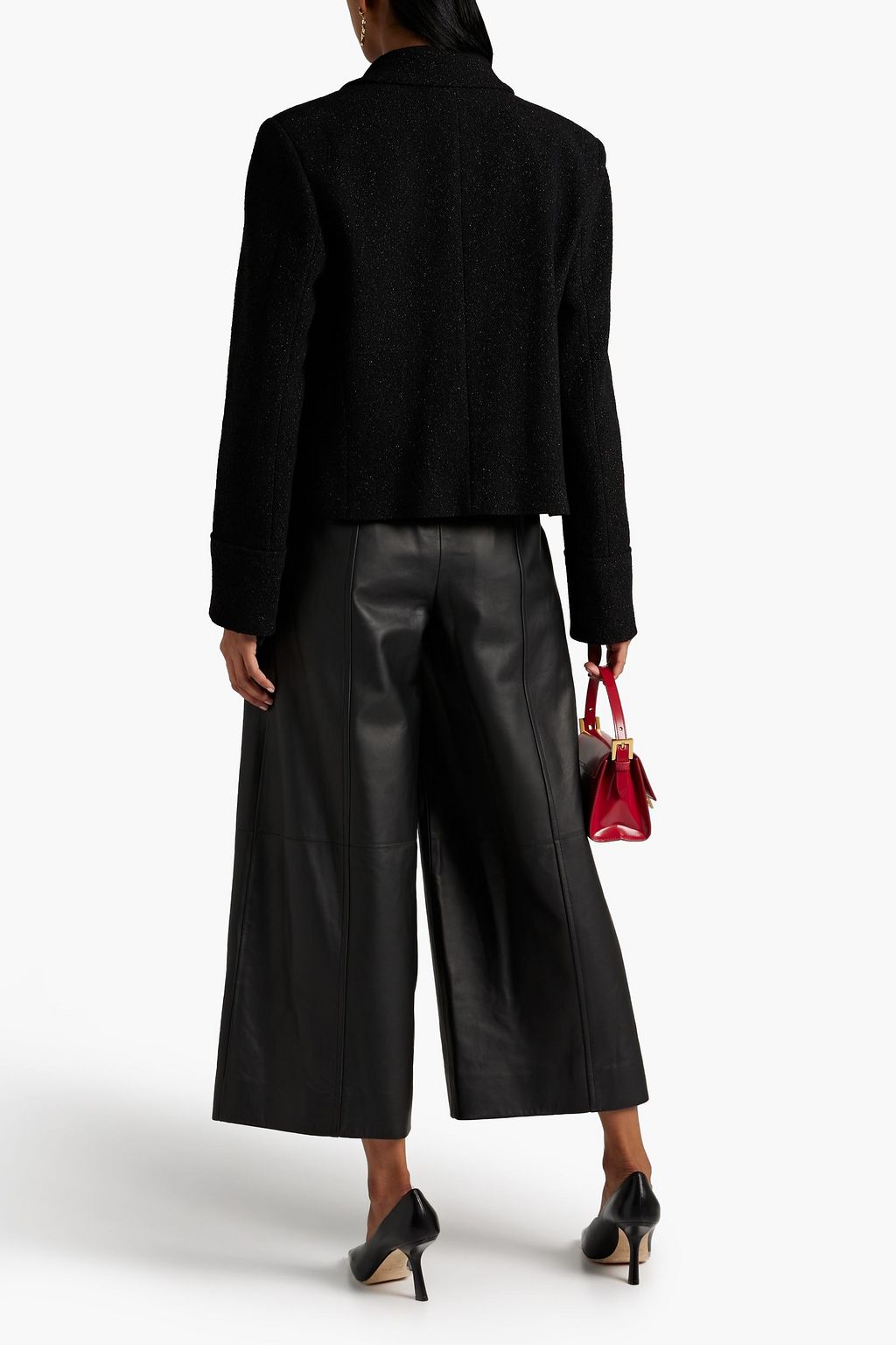 OSCAR DE LA RENTA Metallic wool-blend blazer