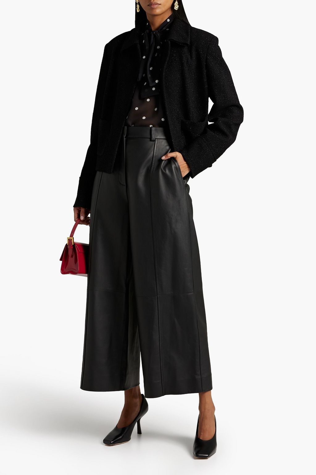 OSCAR DE LA RENTA Metallic wool-blend blazer