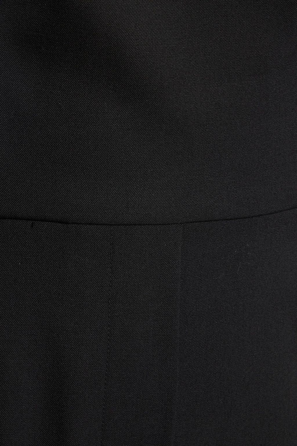 OSCAR DE LA RENTA One-shoulder tulle-paneled wool-blend twill jumpsuit