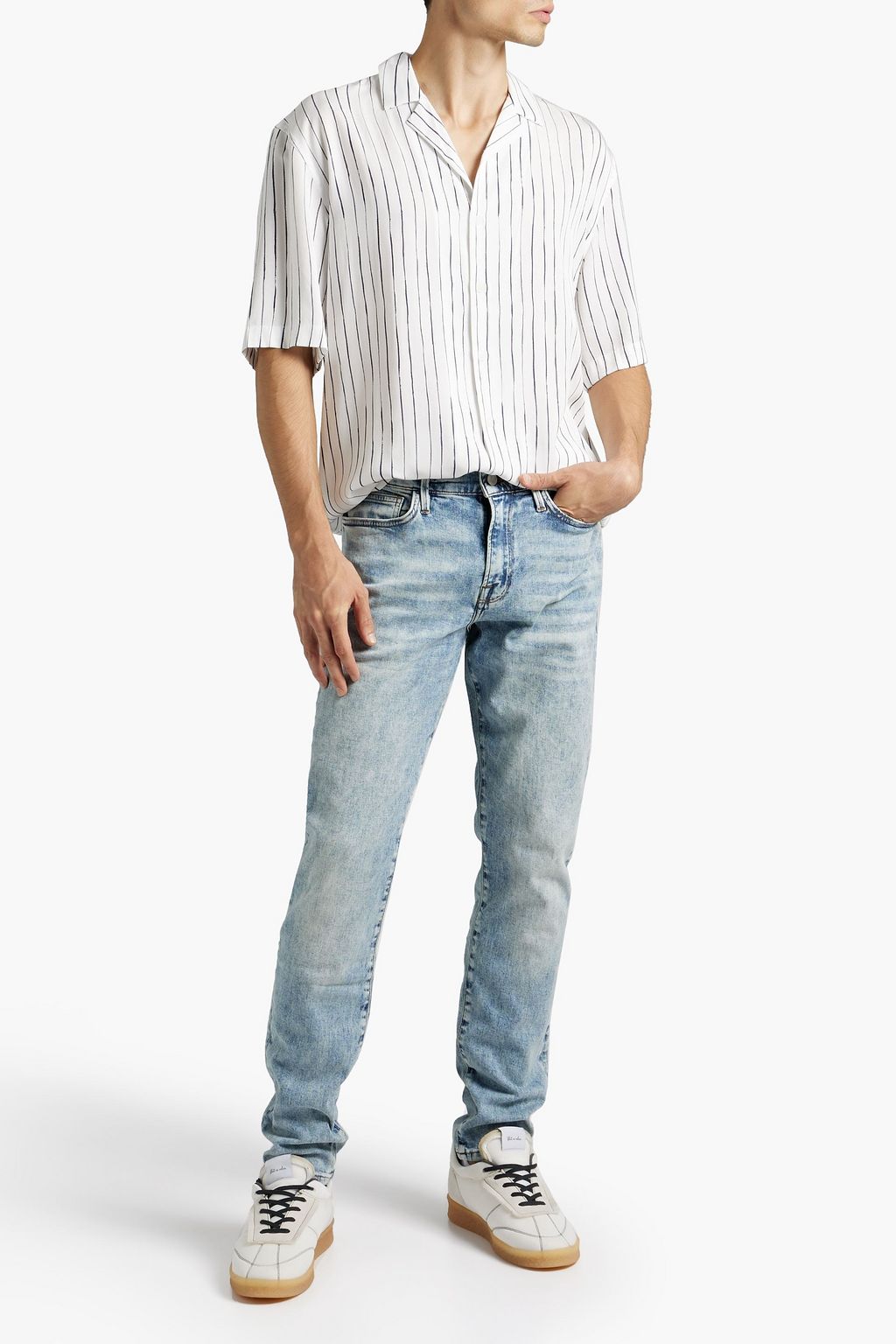 FRAME L'Homme slim-fit whiskered denim jeans