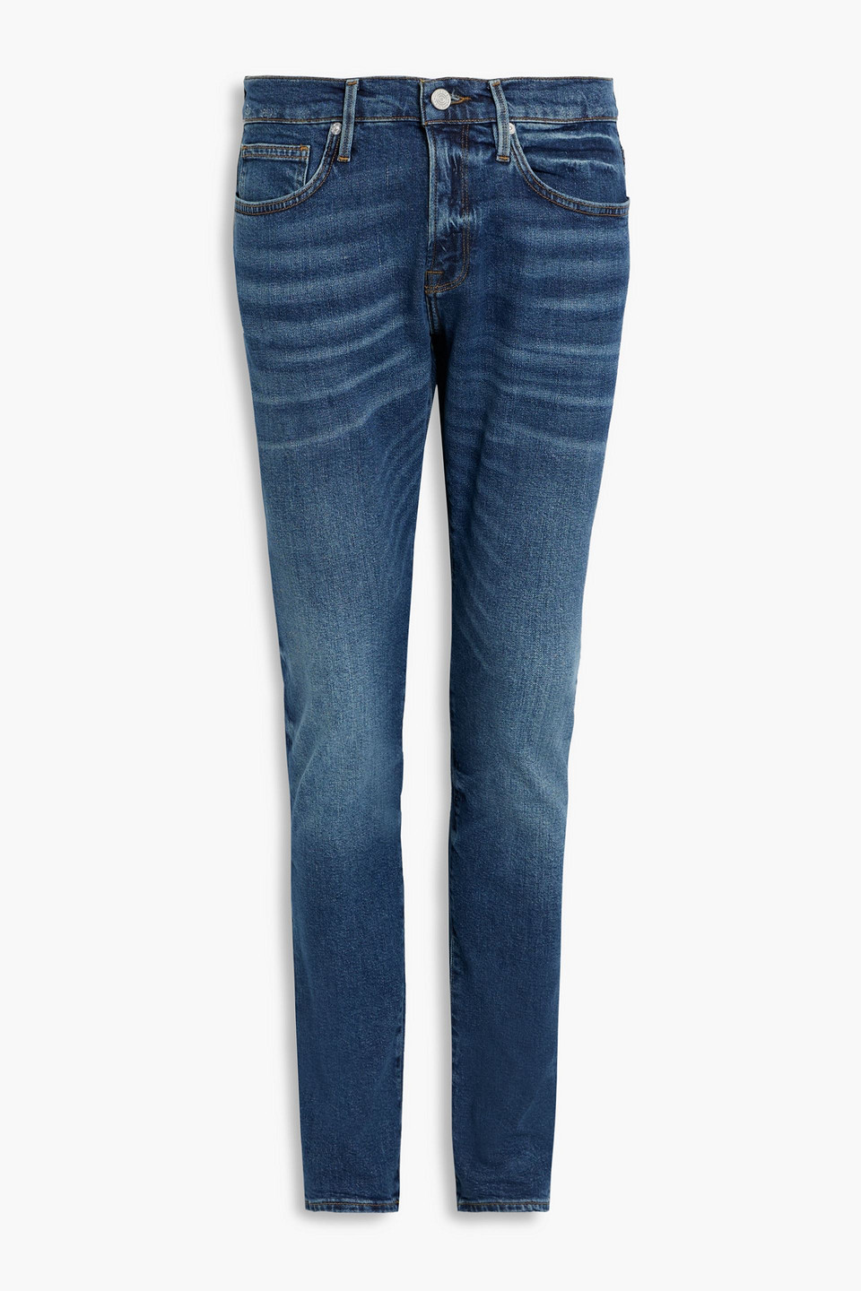 Shop Frame L'homme Slim-fit Denim Jeans In Mid Denim