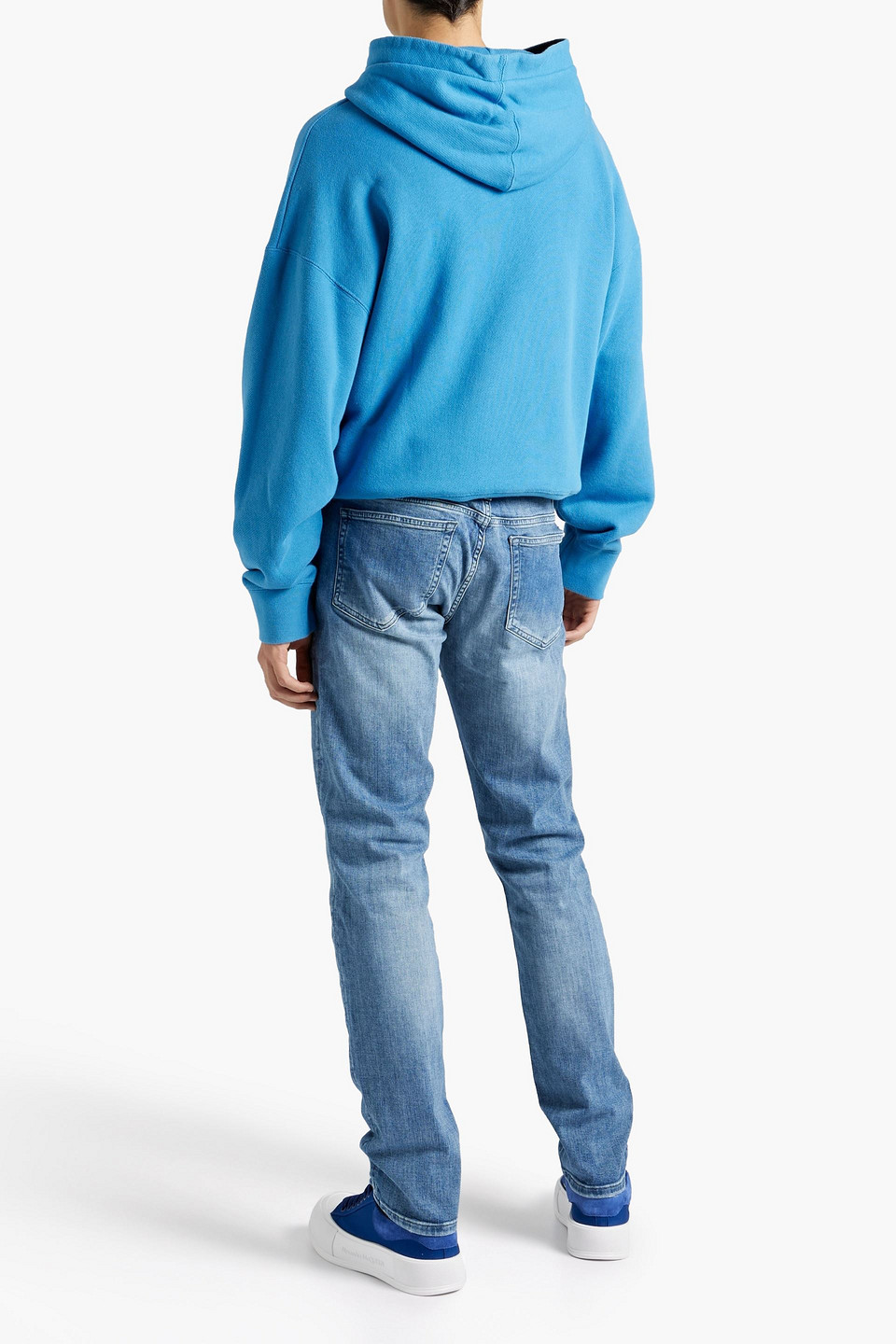 Shop Frame L'homme Slim-fit Distressed Denim Jeans In Mid Denim