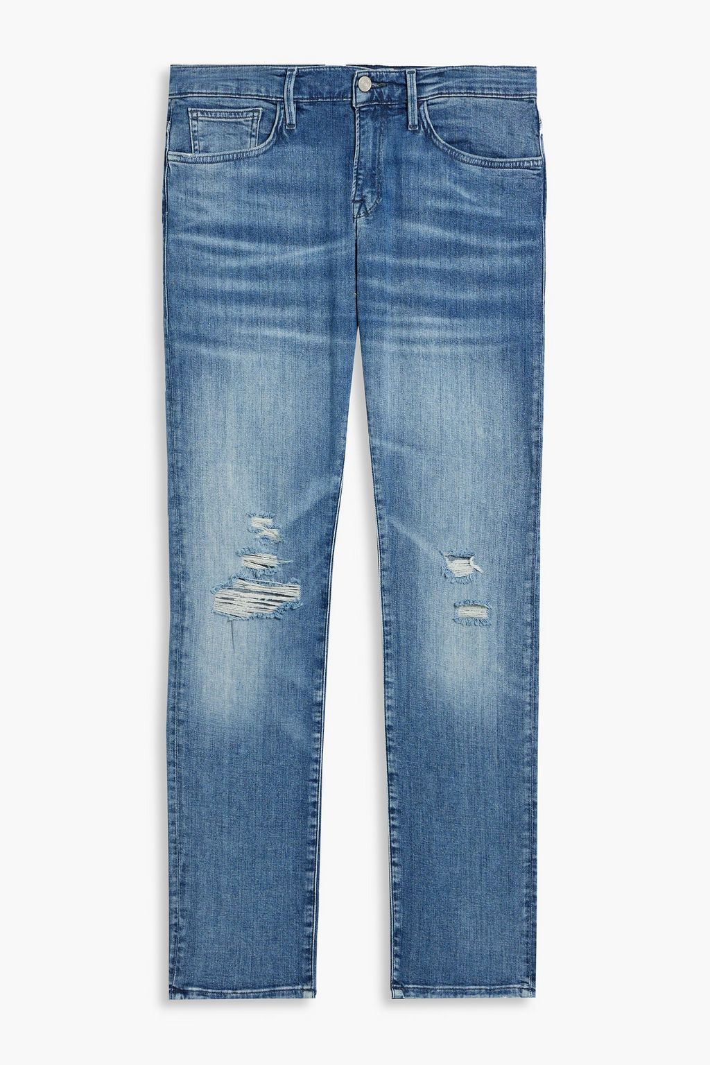 FRAME L'Homme slim-fit distressed denim jeans | THE OUTNET