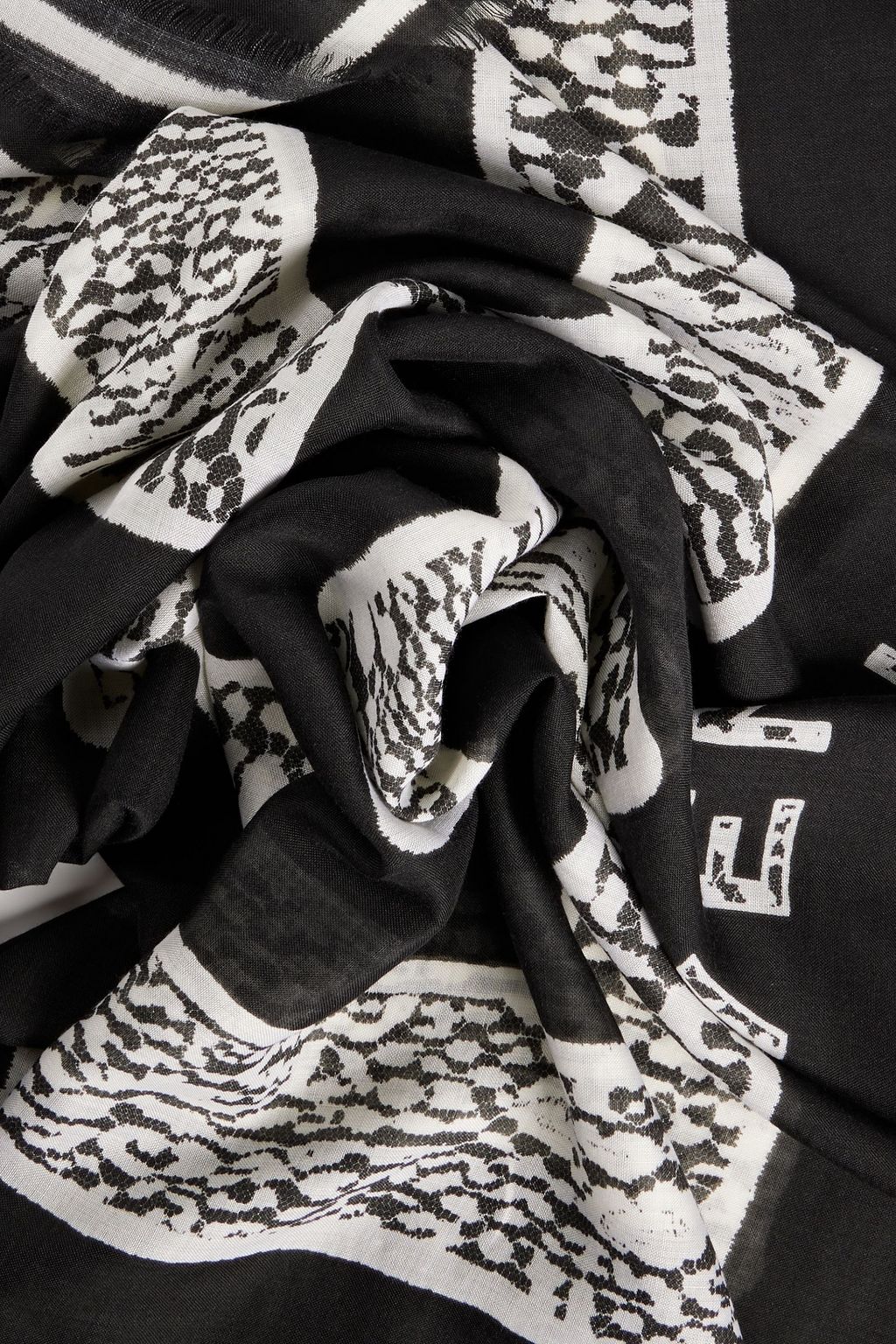 GIVENCHY Printed cashmere and silk-blend scarf
