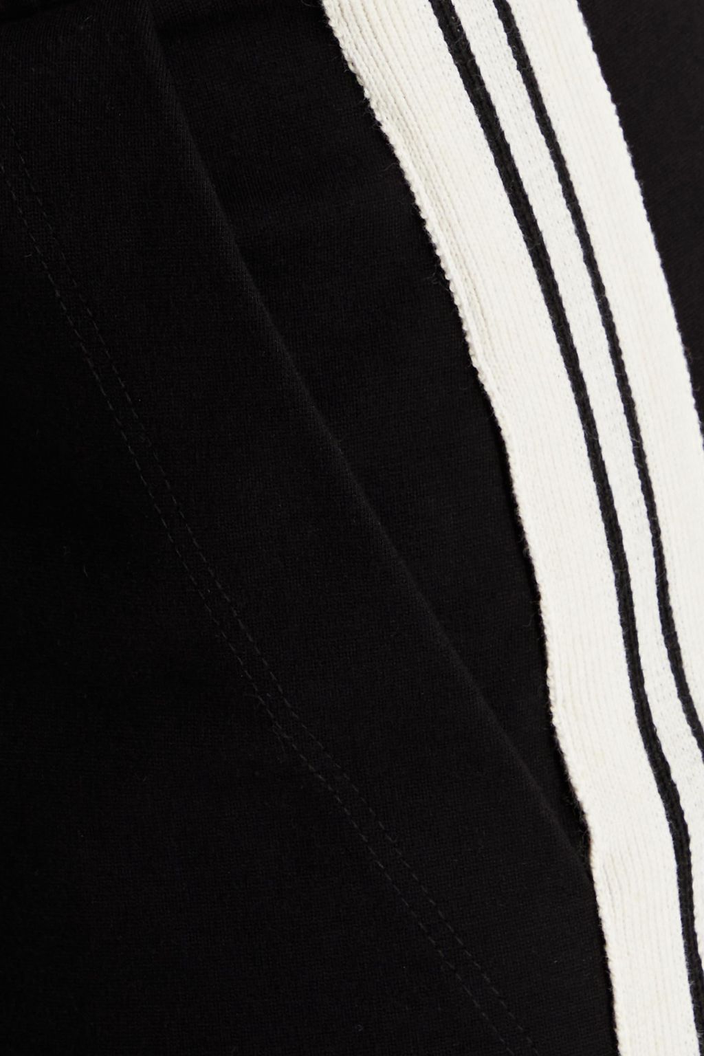 MONROW Cropped striped jersey track pants