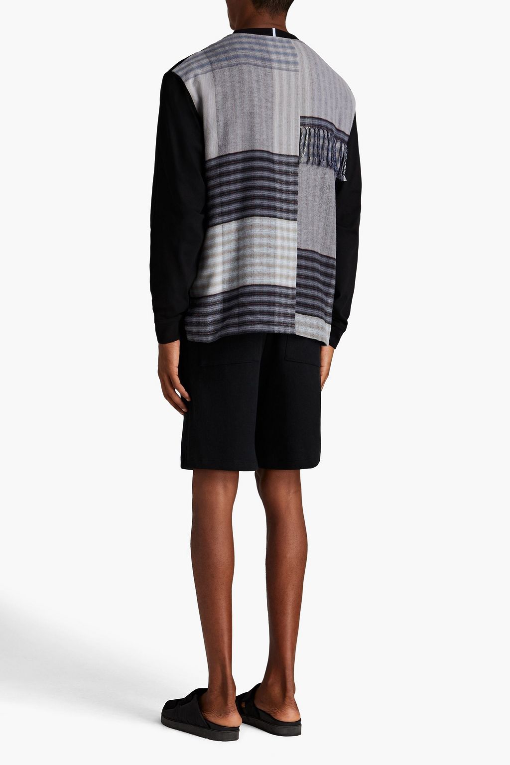MCQ ALEXANDER MCQUEEN Jersey-paneled checked cotton-flannel sweatshirt