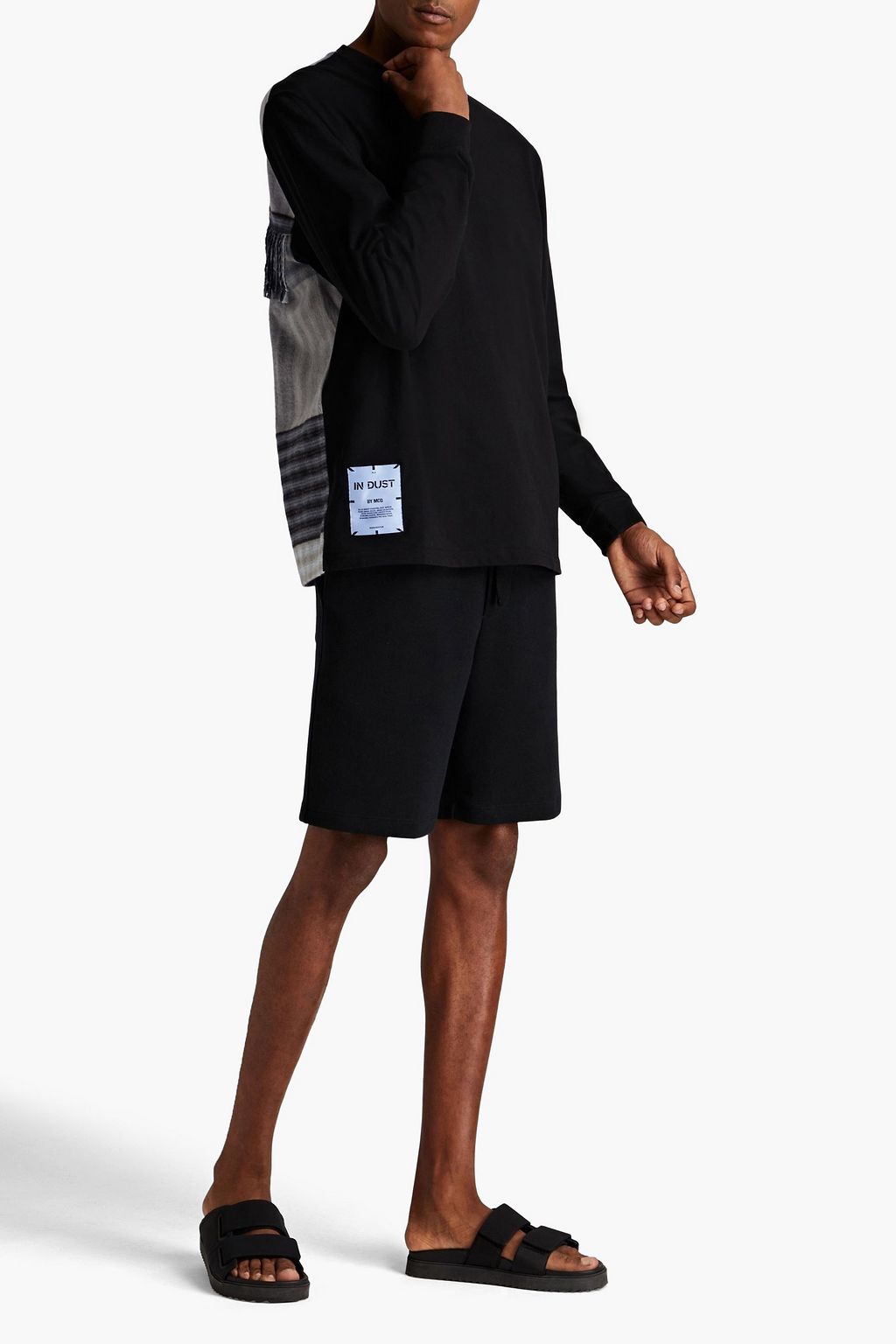 MCQ ALEXANDER MCQUEEN Jersey-paneled checked cotton-flannel sweatshirt