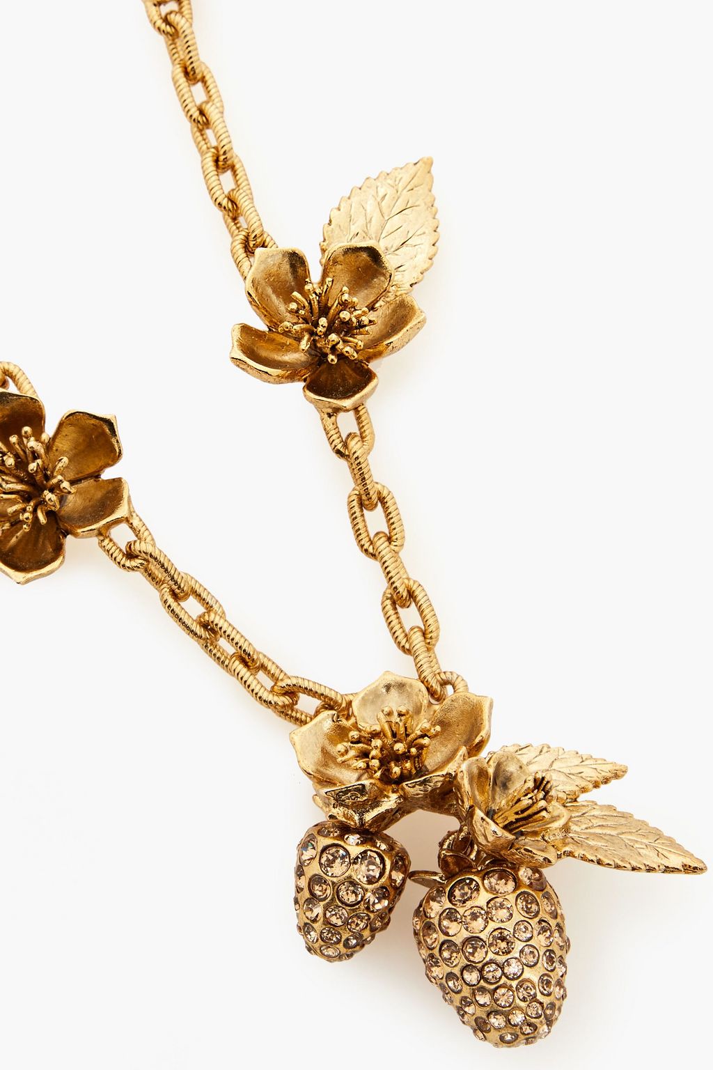 OSCAR DE LA RENTA Goldfarbene Kette mit Kristallen