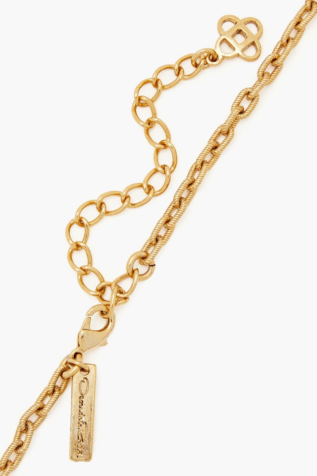 OSCAR DE LA RENTA Goldfarbene Kette mit Kristallen