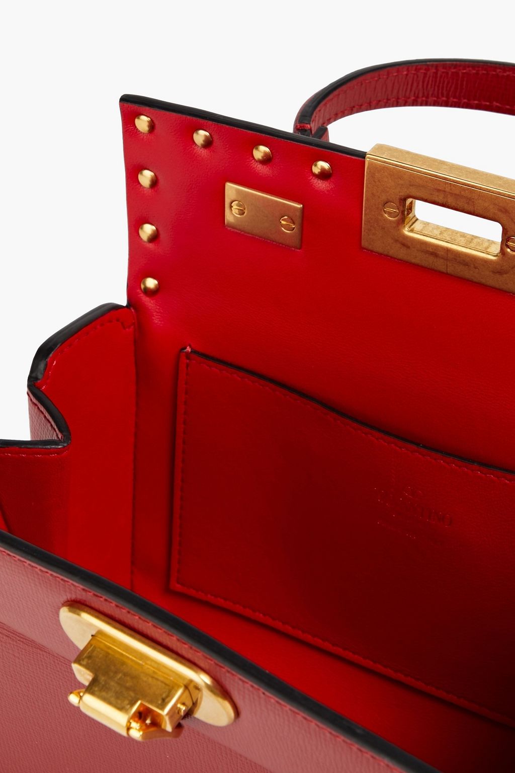 VALENTINO GARAVANI Rockstud textured-leather tote