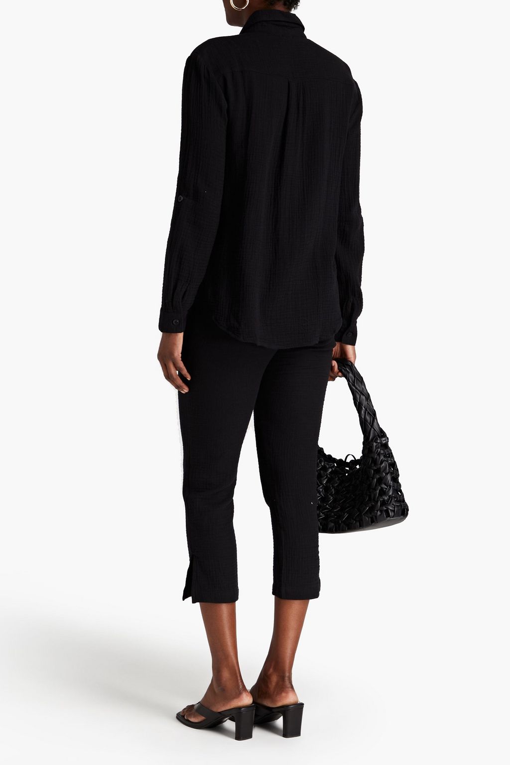 MONROW Crinkled cottongauze shirt THE