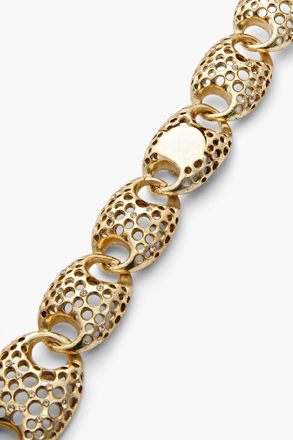 OSCAR DE LA RENTA Gold-tone crystal necklace