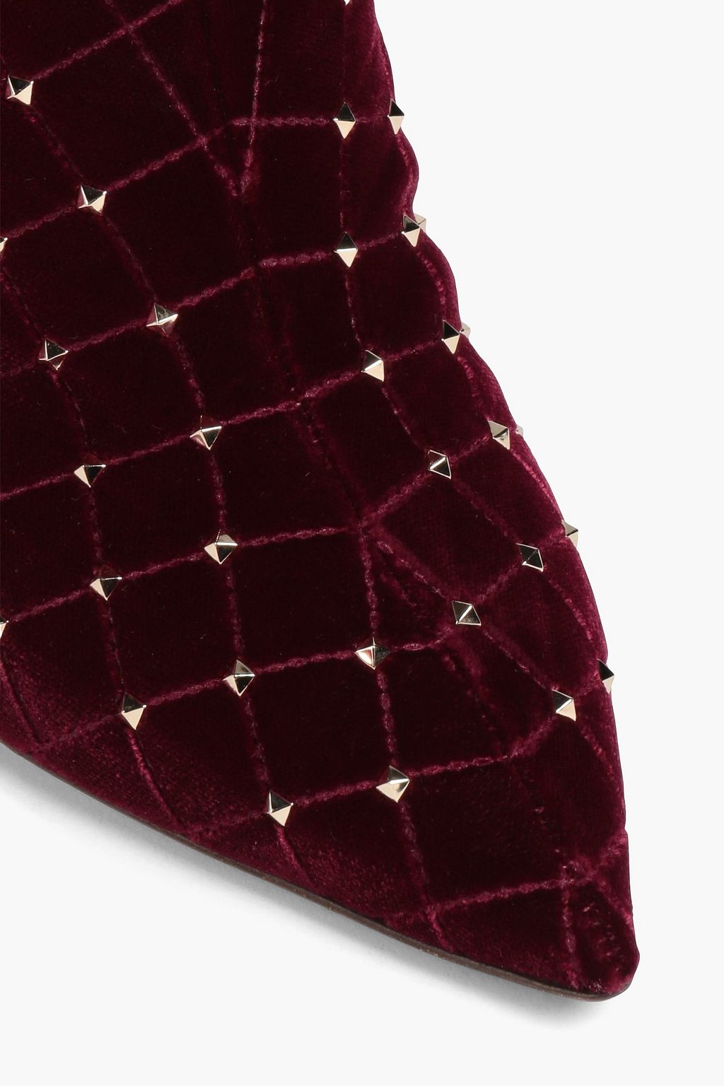 VALENTINO GARAVANI Rockstud quilted velvet ankle boots