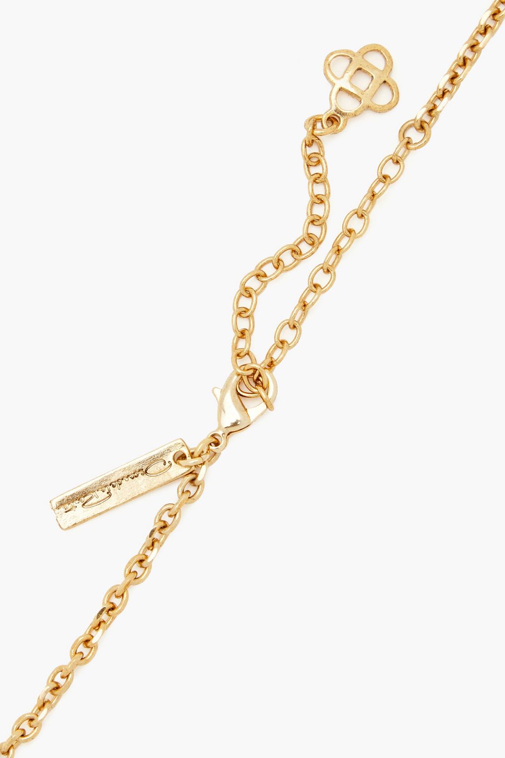OSCAR DE LA RENTA Goldfarbene Kette mit Kunstperlen und Kristallen