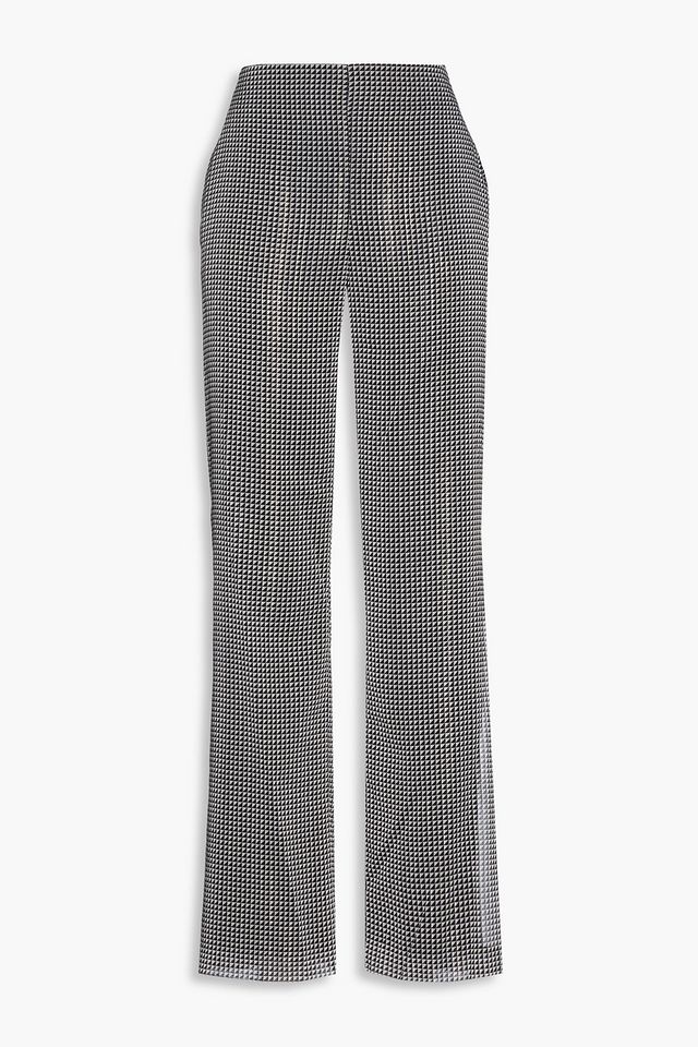 Cora metallic printed georgette wide-leg pants