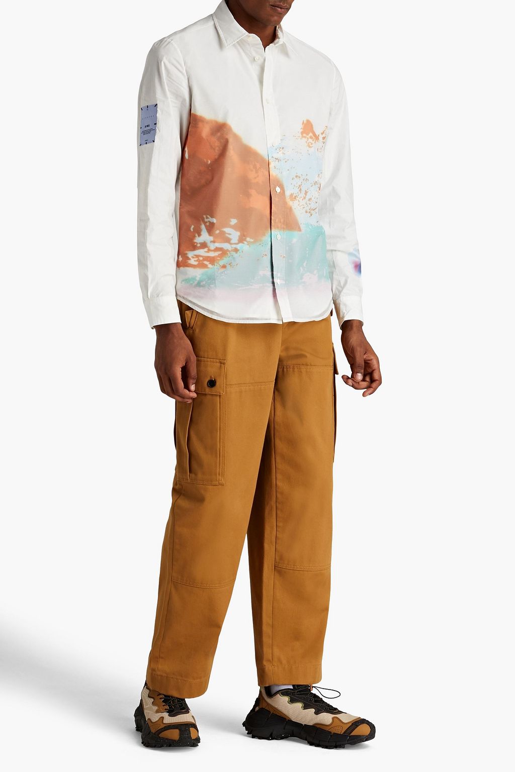 MCQ ALEXANDER MCQUEEN Cotton poplin-paneled printed ripstop shirt