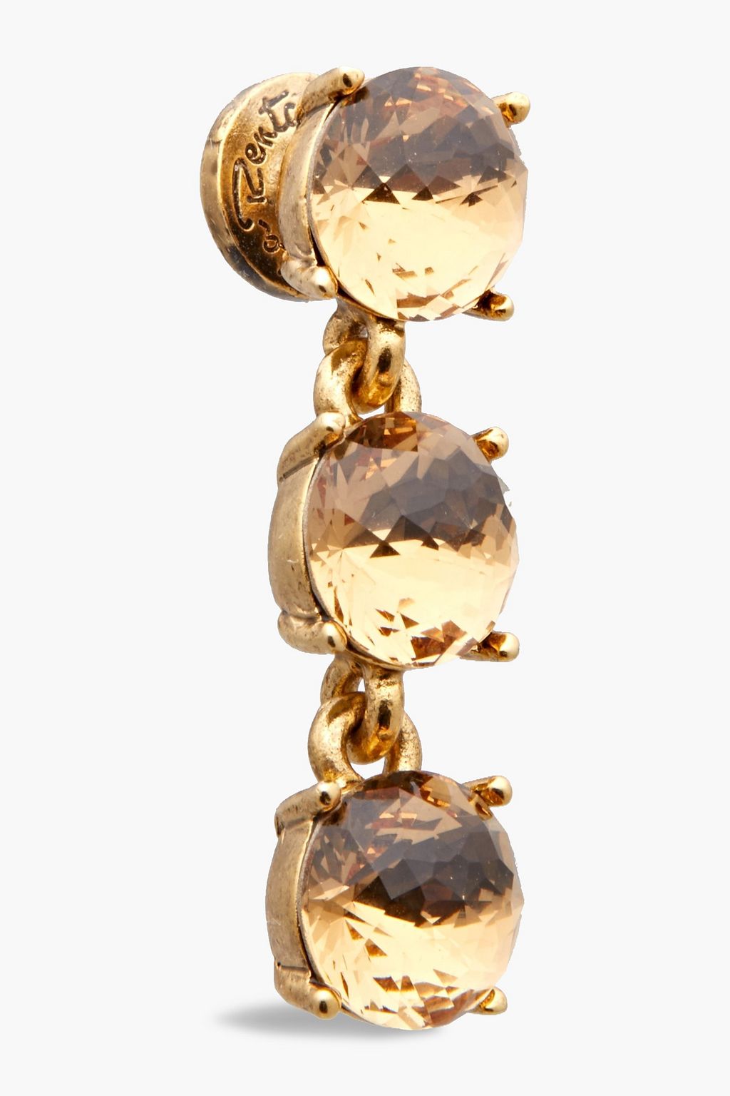 OSCAR DE LA RENTA Gold-tone crystal earrings