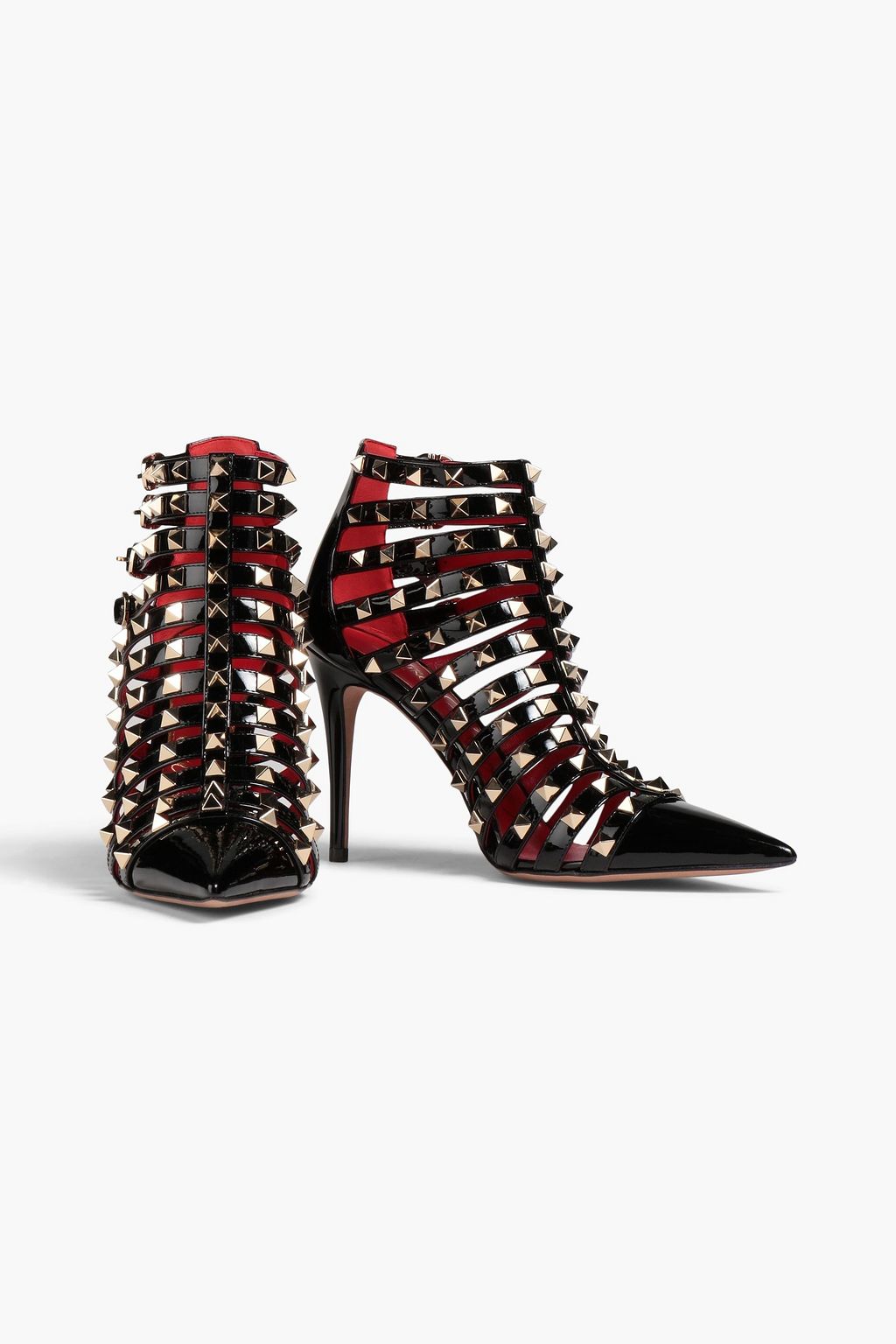 VALENTINO GARAVANI Rockstud patent-leather ankle boots | THE OUTNET