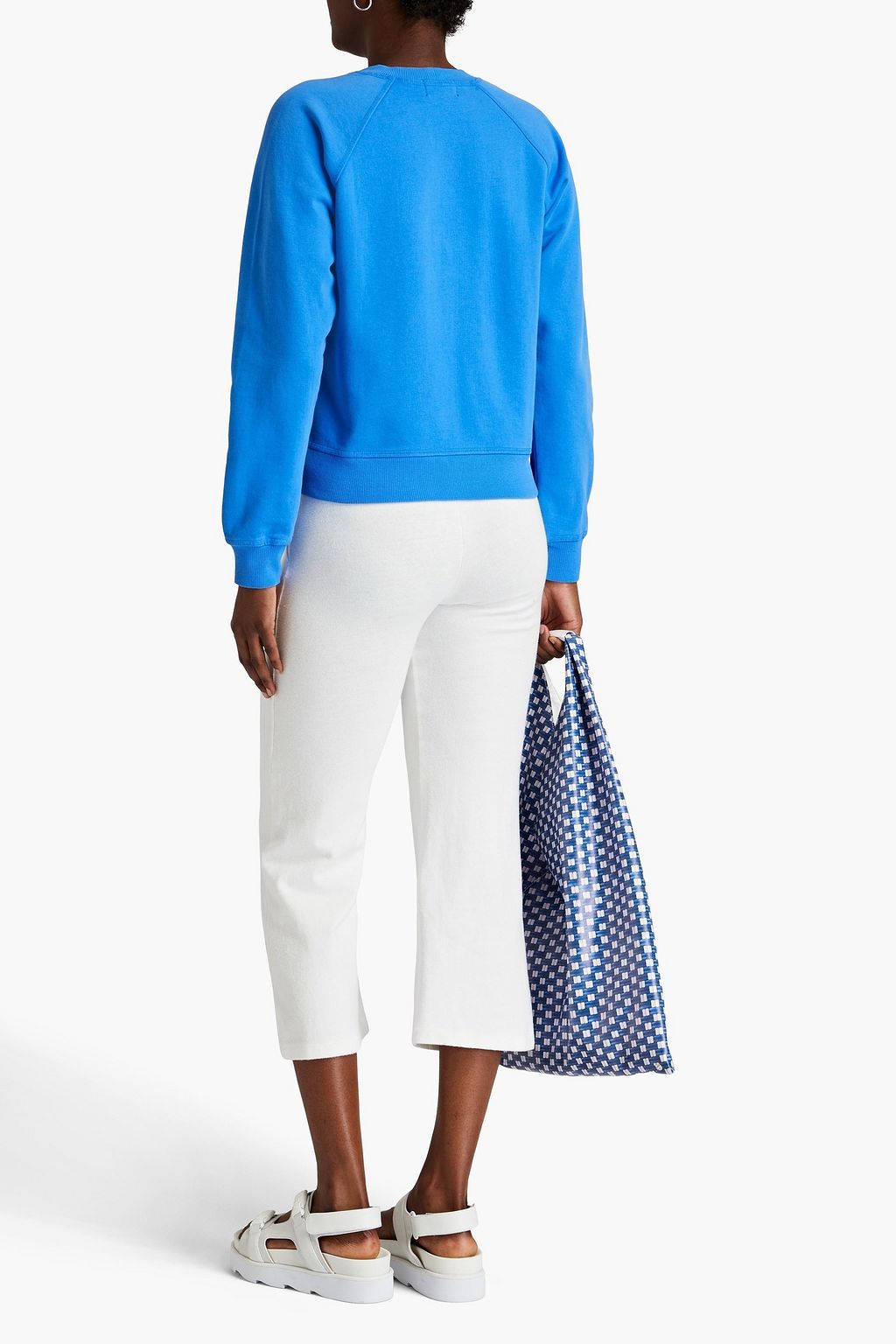 MONROW Cropped cotton-jersey bootcut pants