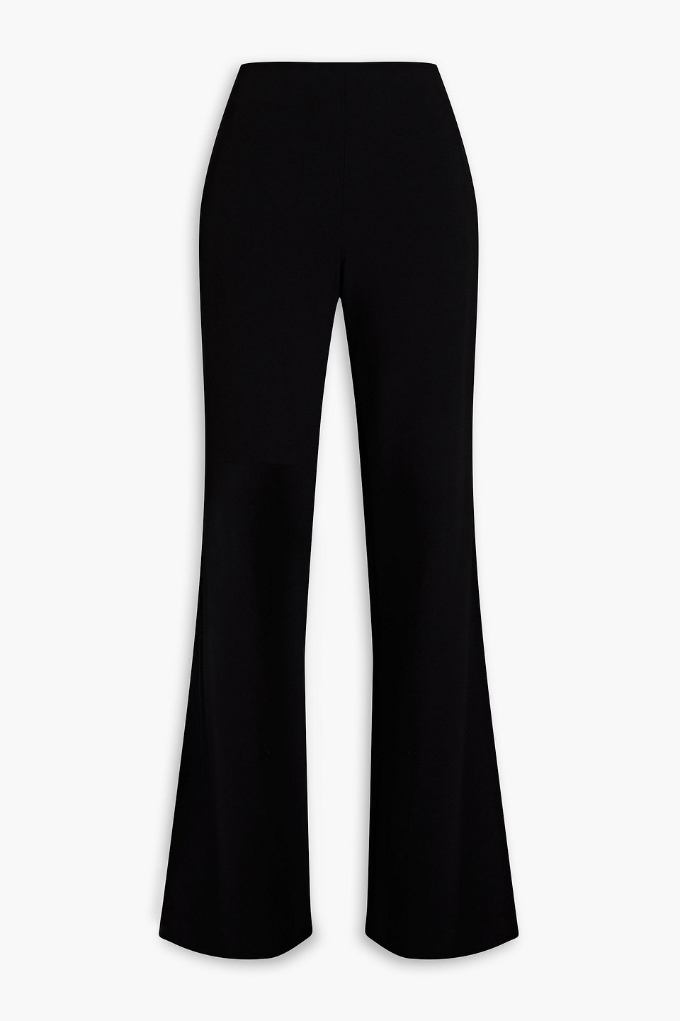 Sachin & Babi Dewi Velvet-trimmed Crepe Wide-leg Trousers In Black