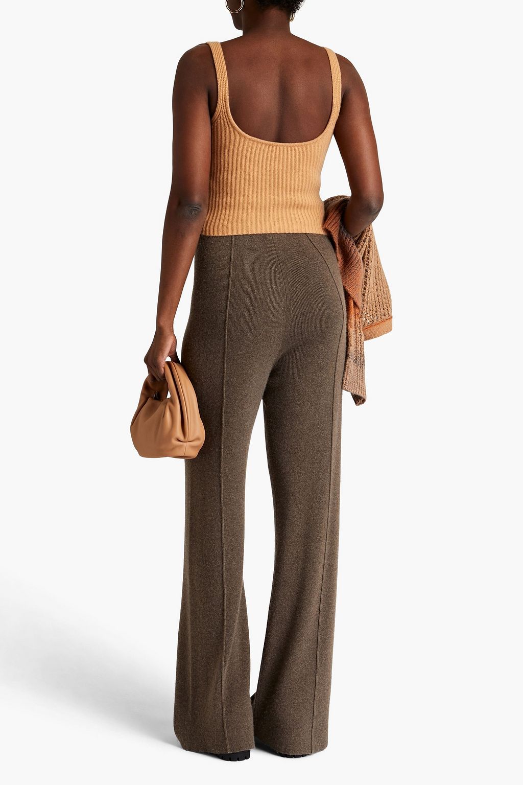 SIMKHAI Brea cropped ribbed cashmere top