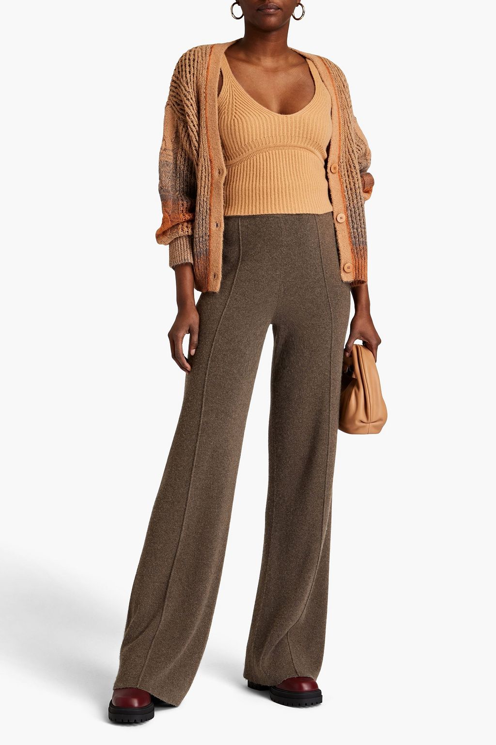 SIMKHAI Brea cropped ribbed cashmere top
