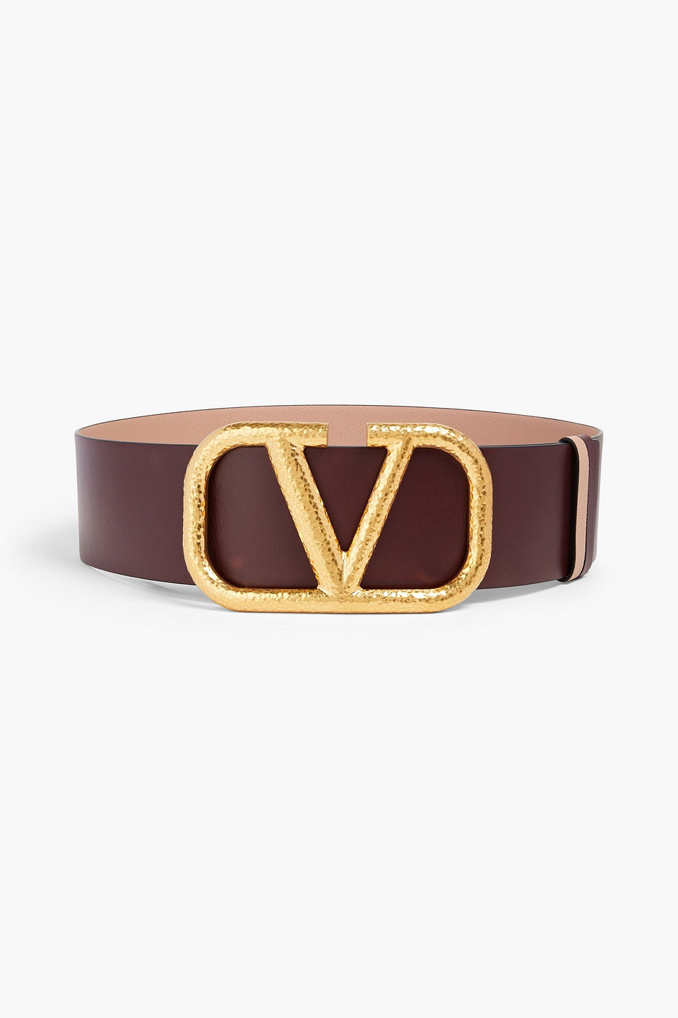 Valentino Garavani Vlogo Leather Belt In Brown