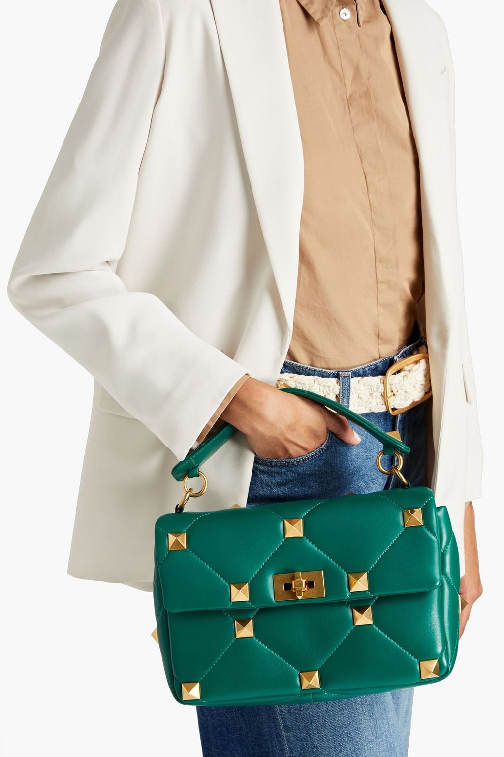 VALENTINO GARAVANI Roman Stud quilted leather shoulder bag