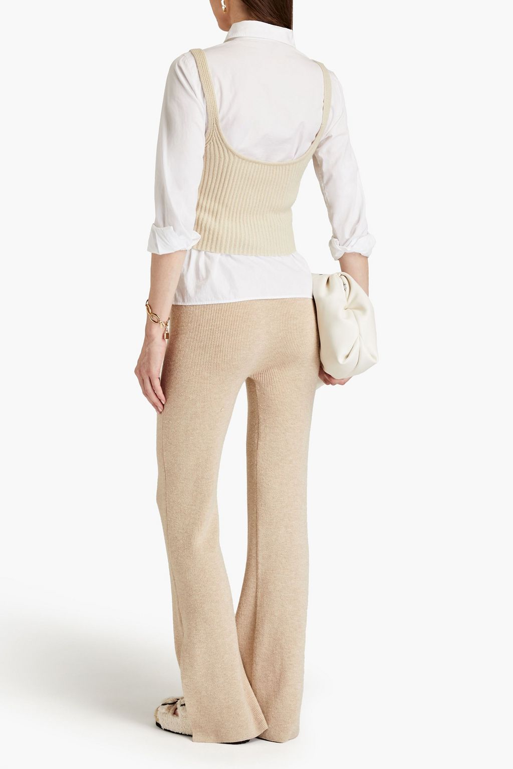 SIMKHAI Brea cropped ribbed cashmere top