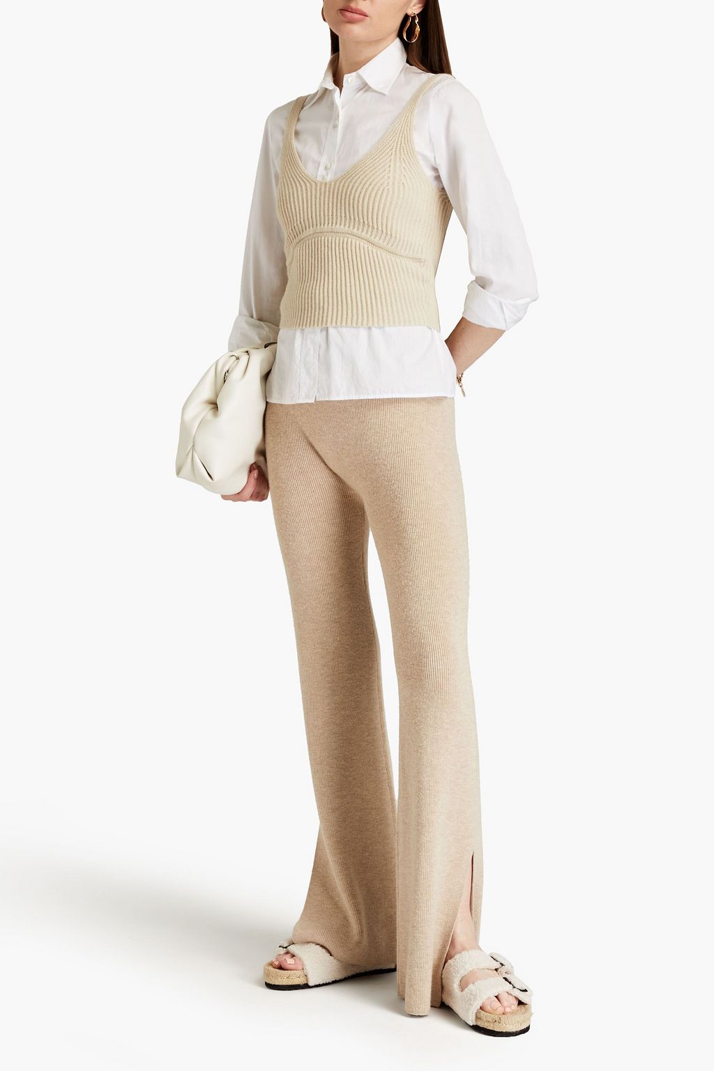 SIMKHAI Brea cropped ribbed cashmere top