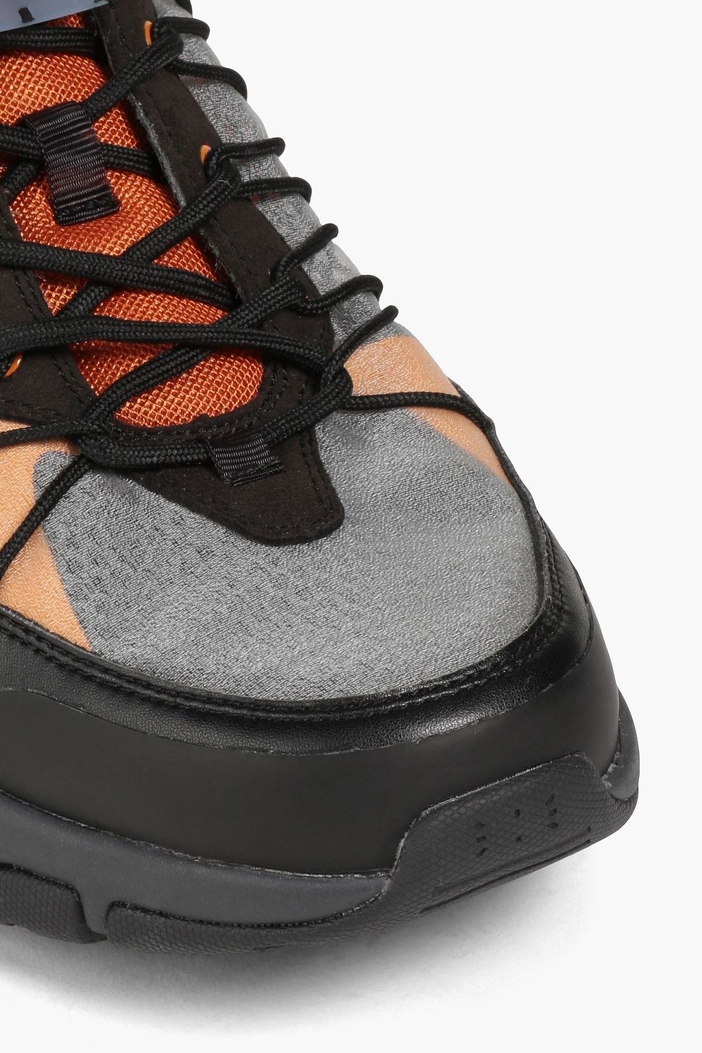 MCQ ALEXANDER MCQUEEN Aratana suede-trimmed leather and mesh sneakers