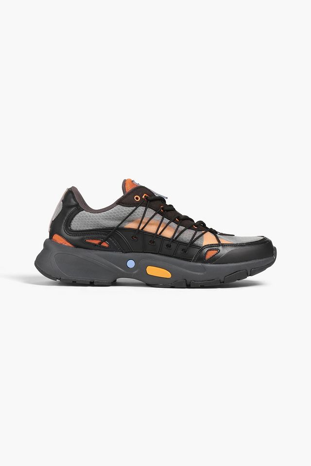 Aratana suede-trimmed leather and mesh sneakers