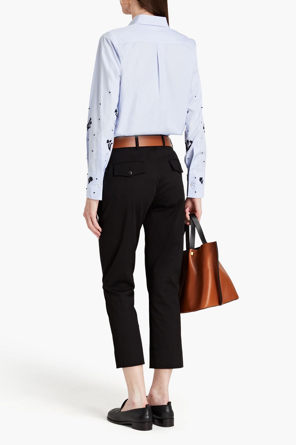 VALENTINO GARAVANI Cropped cotton-blend twill slim-leg pants
