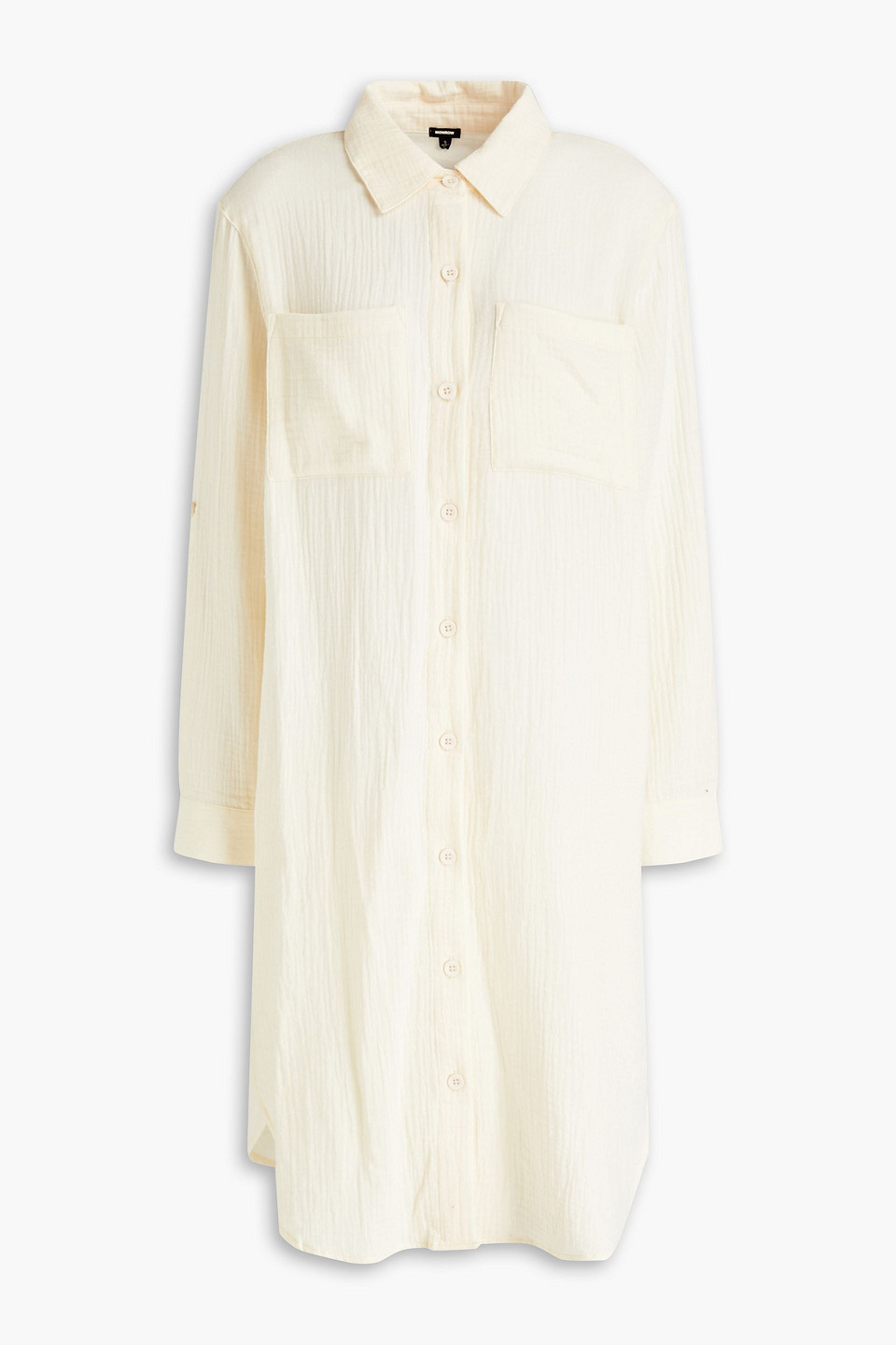 Monrow Hemdkleid Aus Baumwollgaze In Knitteroptik