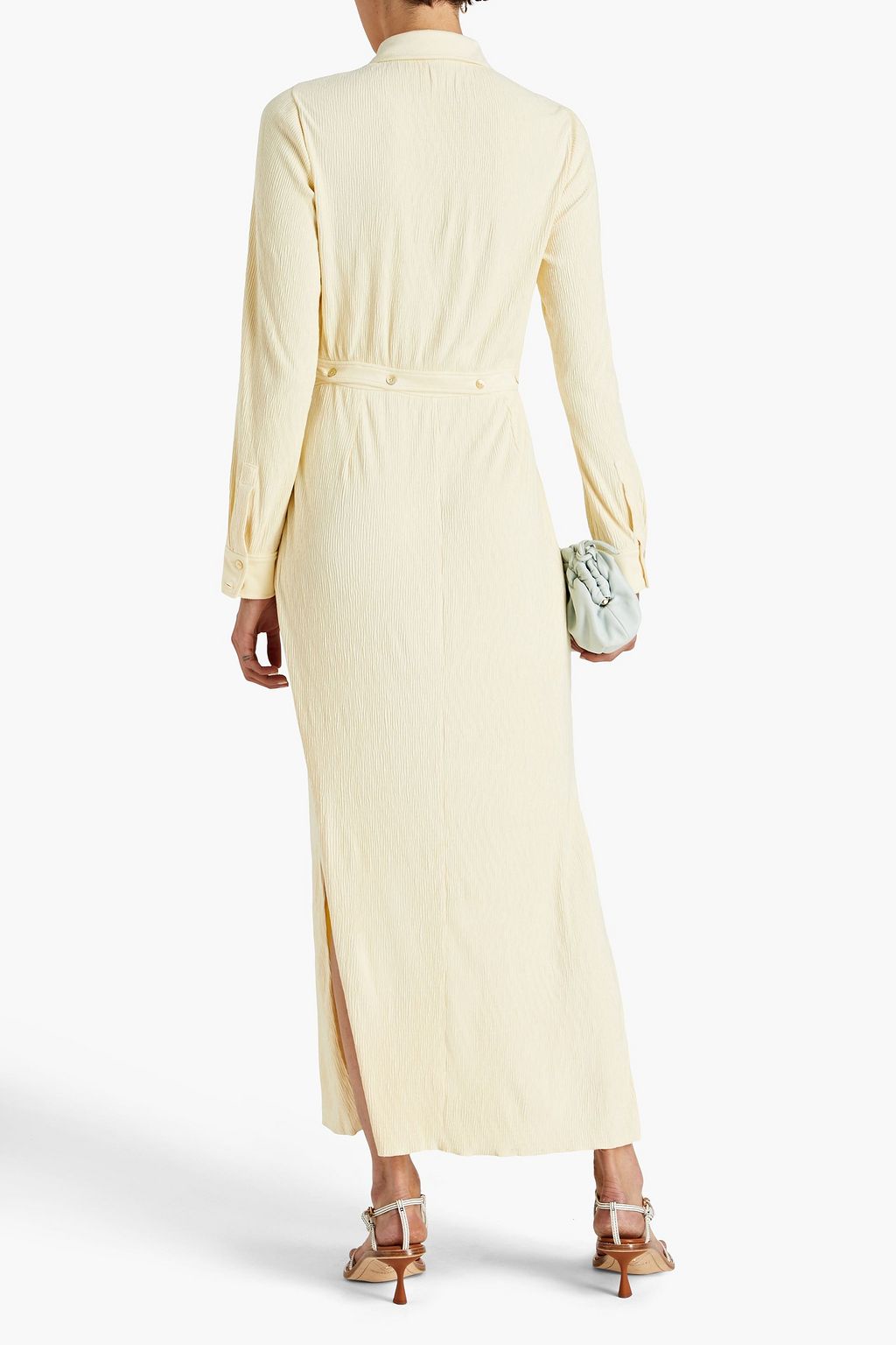 SIMKHAI Kelli twisted plissé faux suede maxi dress