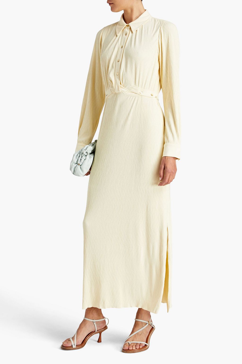 SIMKHAI Kelli twisted plissé faux suede maxi dress