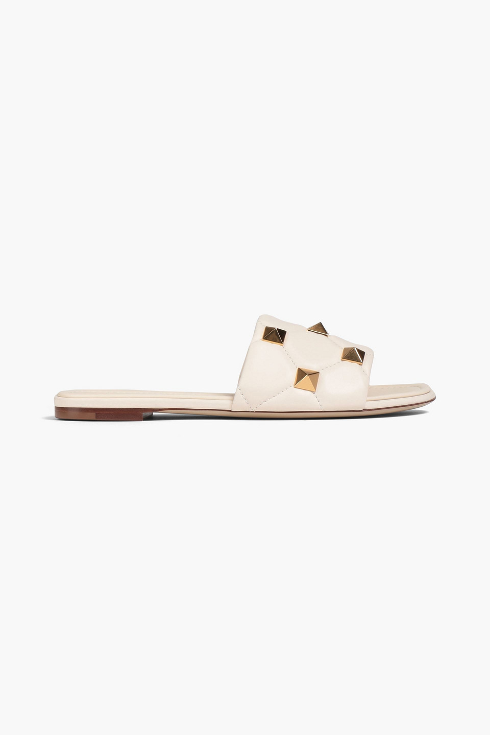 Valentino Garavani Roman Stud Quilted Slide In Light Ivory